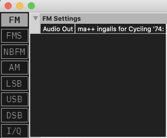 Screenshot of CubicSDR FM settings